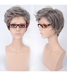 کلاه گیس گو اکشن زنانه مدل کوتاه و مدل دار GOOACTION Short Grey Women Synthetic Hair Wig