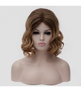 کلاه گیس گو اکشن زنانه متوسط مدل فردار دو رنگ Gooaction Medium Curly Hair Women Wig