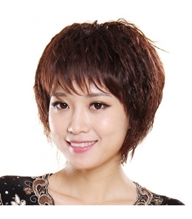 کلاه گیس گو اکشن زنانه طبیعی مدل مجعد و کوتاه Gooaction Fluffy Short Real Human Hair Wig