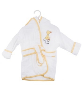 حوله پالتویی کودک سفید با لبه های رنگی 1152 White Overcoat Baby Towel