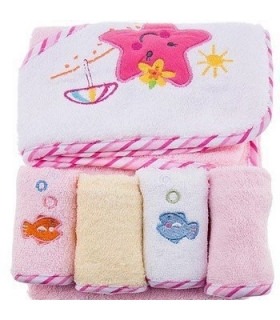 حوله کلاه دار و حوله دست طرح ستاره کارترز Carters Star towel