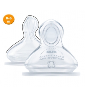 سرشیشه ناک فرست چویس بسته 2 عددی Munchkin 1854 NUK 1931 First Choice 0-6m Teats