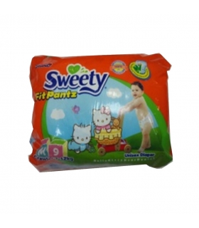 پوشک شورتی سوییتی بسته 9 عددی سایز متوسط Sweety 1108 Diaper Size M Pack of 9