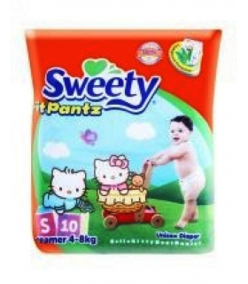 پوشک شورتی سوییتی بسته 10 عددی سایز کوچک Sweety 1108.1 Diaper Size S Pack of 10