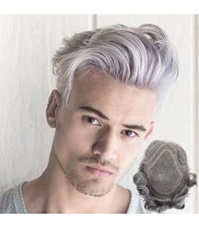 کلاه گیس ساینو آرت مردانه مدل تکه ای وسط سر SinoArt Hairpiece Human Hair Men Wig