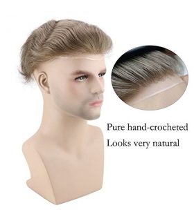 کلاه گیس ساینو آرت مردانه مدل تکه ای وسط سر SinoArt Hairpiece Human Hair Men Wig
