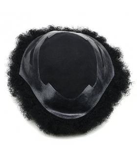 کلاه گیس ساینو آرت مردانه مدل تکه ای وسط سر فرفری SinoArt Human Hair Afro Curly Mens Wig