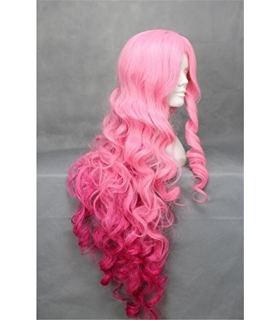 کلاه گیس کالیس زنانه مدل بلند و مجعد صورتی Kalyss long pink curly womens wig