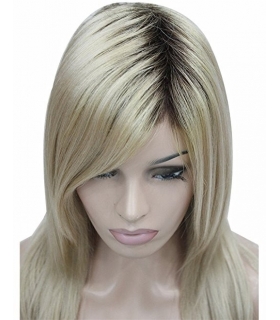 کلاه گیس کالیس زنانه مدل بلند و صاف بلوند با ریشه های مشکی Kalyss Long Straight Dark roots Blonde wig