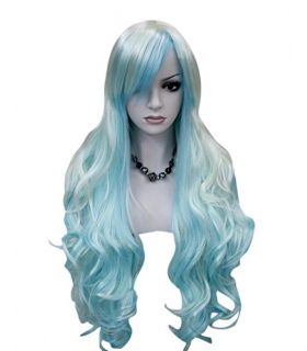 کلاه گیس کالیس زنانه مدل بلند و مجعد فانتزی Kalyss Synthetic womens wig White and Blue