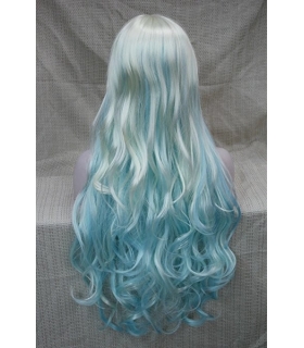 کلاه گیس کالیس زنانه مدل بلند و مجعد فانتزی Kalyss Synthetic womens wig White and Blue
