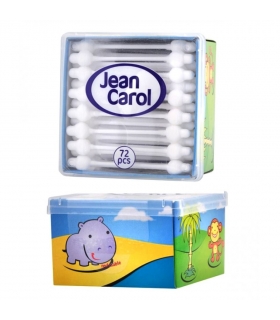 گوش پاک کن محافظ دار جین کارول بسته 72 عددی Jean Carol Cotton Swab 72pcs