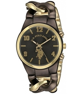 ساعت زنانه یو اس پولو 40177 طلایی قهوه ای U.S. Polo Assn. Women's USC40177 Gold Tone and Brown Watch