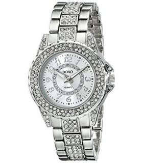 ساعت مچی زنانه ایکس او ایکس او 5746 نگین دار XOXO Women's XO5746 Silver-Tone Bracelet Watch