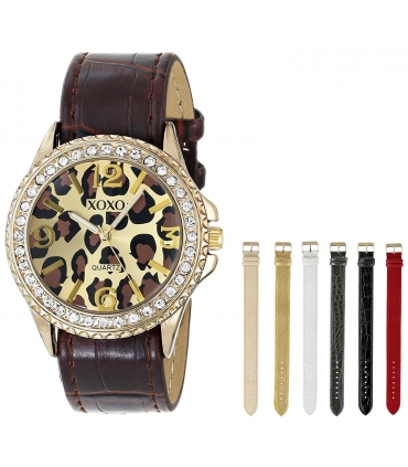 ساعت مچی زنانه ایکس او ایکس او 9066 با 7 بند قابل تعویض XOXO Women's XO9066 Watch with 7 Interchangeable Bands