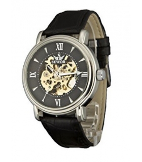 ساعت مچی مردانه سور درس مکانیکال بند چرمی Sewor Men's Dress Mechanical Leather Wrist Watch