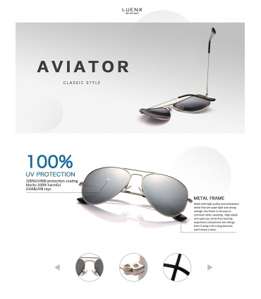 عینک آفتابی زنانه مردانه لوئنکس پولارایزد LUENX Aviator Polarized Sunglasses 