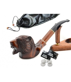 پیپ دست ساز یوکرینین سوونییر خرس گریزلی Ukrainian souvenir Hand Carved Tobacco Smoking Pipe Grizzly bear