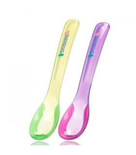 قاشق حرارتی بنفش و زرد بیبی سیل بسته 2 عددی Babisil BS4070 Hot Safe Spoons