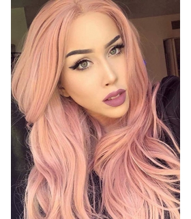 کلاه گیس زنانه کریزما مدل فانتزی و حالت دار صورتی K'ryssma Pink Synthetic Wig For Women