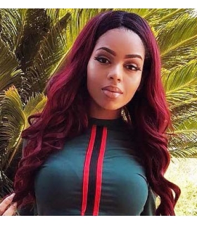 کلاه گیس زنانه کریزما قرمز شرابی Kryssma Wine Red Synthetic Wigs for Women