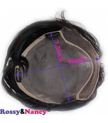 کلاه گیس مردانه رسی اند نانسی مدل تکه ای Rossy&Nancy Human Hair Toupee Black