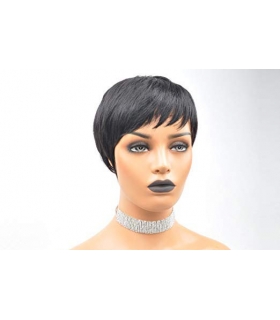 کلاه گیس زنانه وای وین کوتاه صاف Yviann Black Short Human Hair Wigs for Women