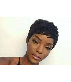 کلاه گیس زنانه وای وین کوتاه صاف Yviann Black Short Human Hair Wigs for Women