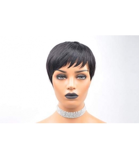 کلاه گیس زنانه وای وین کوتاه صاف Yviann Black Short Human Hair Wigs for Women