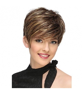 کلاه گیس زنانه لجیمی کوتاه و حالت دار به همراه کلاه طاسی LEJIMEI Short Synthetic Hair Wigs for Women