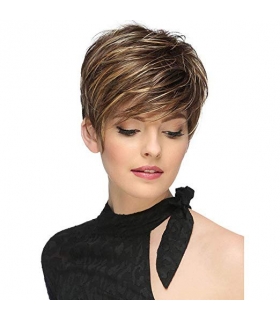 کلاه گیس زنانه لجیمی کوتاه و حالت دار به همراه کلاه طاسی LEJIMEI Short Synthetic Hair Wigs for Women