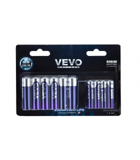 باتری قلمی و نیم قلمی آلکالاین ویوو بسته 20 عددی VEVO Alkaline LR03 LR6 AAA And AA Battery
