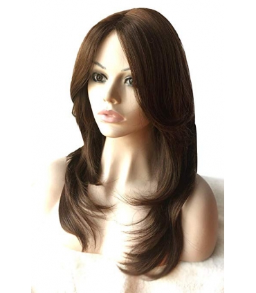 کلاه گیس زنانه صاف بلند Auflaund Natural Straight Light Brown wigs for women