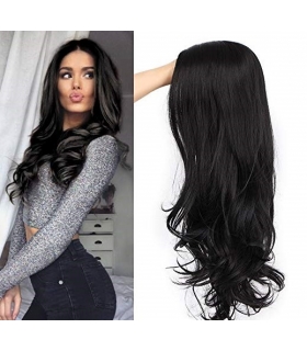 کلاه گیس زنانه کویینز مدل موجی بلند مشکی QUEENS AISI Black Wavy Synthetic Wigs for Women