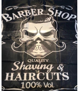 پیشبند آرایشگری طرح اسکلت با سبیل Hair Cutting barber Mustache