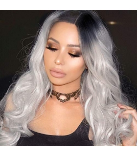 کلاه گیس زنانه کویینز موج دار مشکی و قهوه ای AISI QUEENS Wigs Long Black to Brown Wavy Wigs for Women