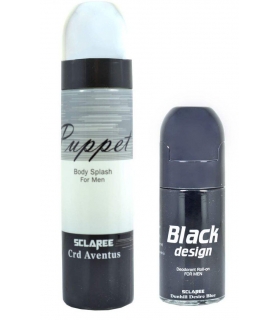 رول ضد تعریق و بادی اسپلش مردانه اسکلاره پاپت و بلک دیزاین Sclaree Puppet&Black Design For Men