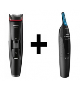 ست ماشین اصلاح سر و صورت و موزن فیلیپس Philips series 5000 Hair Clipper BT5202 with 1500 Nose Ear and Eyebrow Trimmer