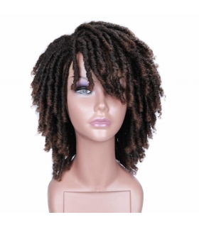 کلاه گیس زنانه فرفری سیم تلفنی متوسط HANNE Dreadlock Wig Short Twist Wigs for Women