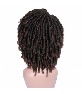 کلاه گیس زنانه فرفری سیم تلفنی متوسط HANNE Dreadlock Wig Short Twist Wigs for Women
