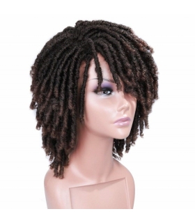 کلاه گیس زنانه فرفری سیم تلفنی متوسط HANNE Dreadlock Wig Short Twist Wigs for Women