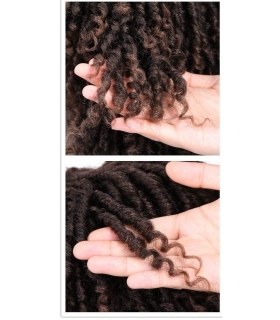 کلاه گیس زنانه فرفری سیم تلفنی متوسط HANNE Dreadlock Wig Short Twist Wigs for Women