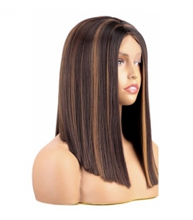 کلاه گیس زنانه ویگرس لخت متوسط هایلایت دار Vigorous Store Short Straight Highlights Wigs for Women