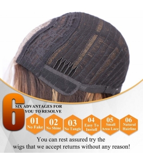 کلاه گیس زنانه ویگرس لخت متوسط هایلایت دار Vigorous Store Short Straight Highlights Wigs for Women