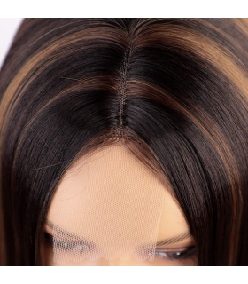 کلاه گیس زنانه ویگرس لخت متوسط هایلایت دار Vigorous Store Short Straight Highlights Wigs for Women