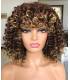 کلاه گیس زنانه فرفری متوسط آمبر بلوند CICI Short Curly Wigs for Women Brown Blonde Mixed Short Afro Curly Wig