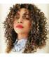 کلاه گیس زنانه فرفری متوسط آمبر بلوند CICI Short Curly Wigs for Women Brown Blonde Mixed Short Afro Curly Wig