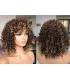 کلاه گیس زنانه فرفری متوسط آمبر بلوند CICI Short Curly Wigs for Women Brown Blonde Mixed Short Afro Curly Wig