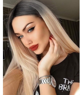 کلاه گیس زنانه بلند لخت بلوند آمبره Vigorous Long Straight Ombre Blonde Wigs for Women