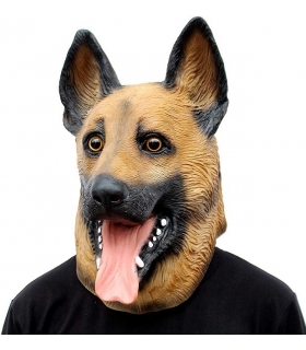 ماسک صورت سر سگ ژرمن شپرد لاتکس Dog Head Mask Halloween Party Dog